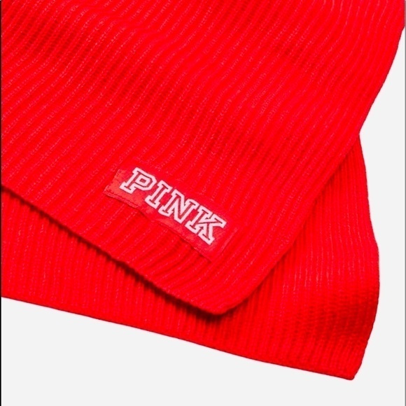 VICTORIAS Secret PINK Red Rib Scarf - Picture 3 of 3